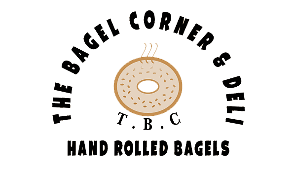 The Bagel Corner and Deli Logo and illustration on a white background